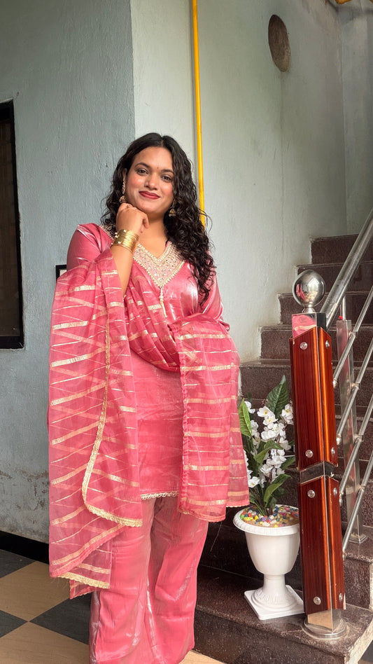 Rosy Pink Ethnic Suit Set