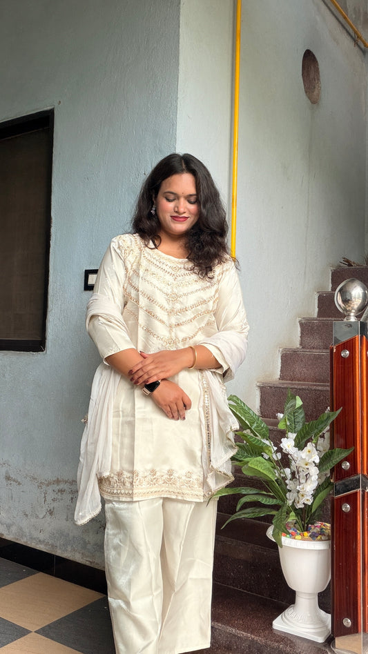 Ivory Embroidered Suit Set